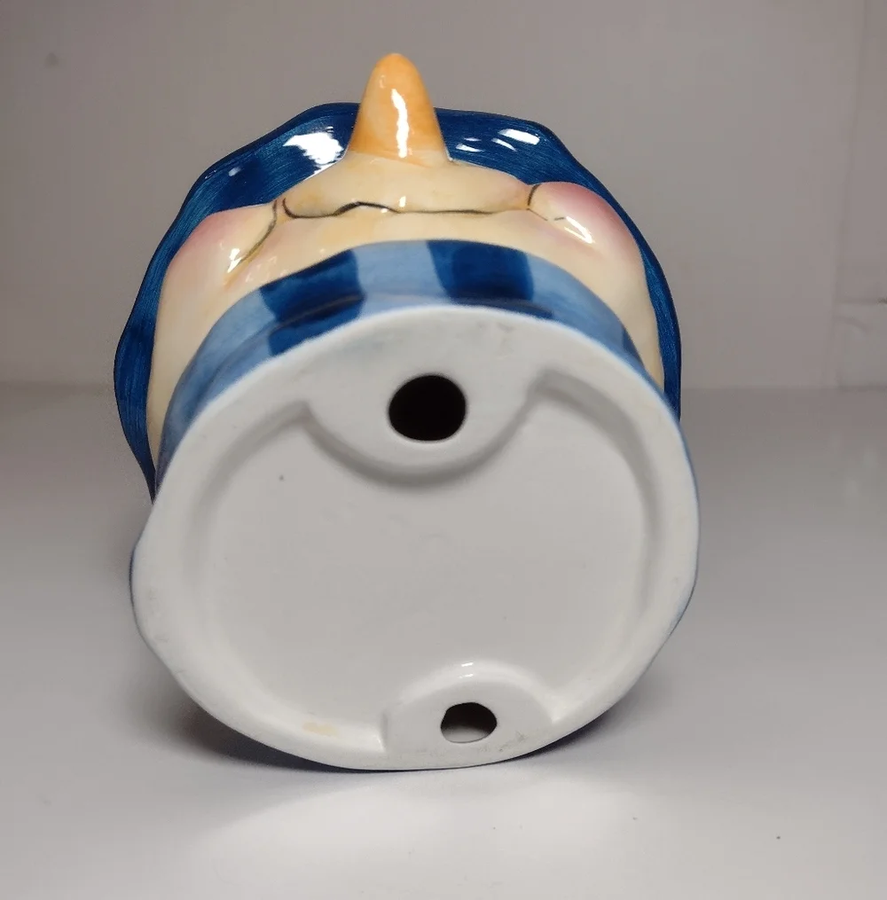 Snowman Candleholder with Colorful Hat Christmas